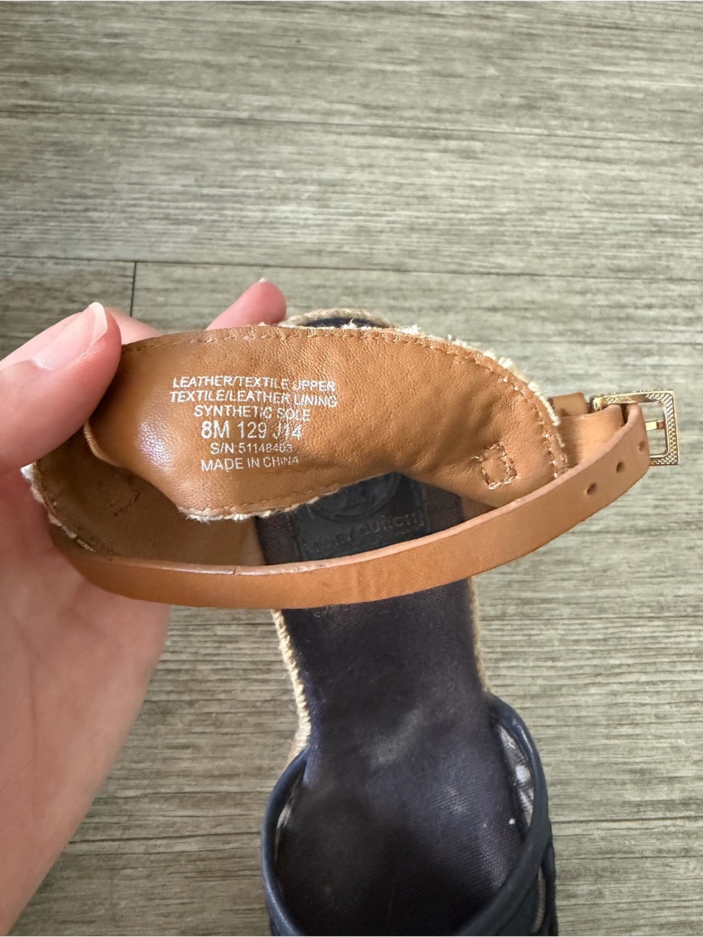 Tory Burch navy Lace Espadrille Wedge Sandals - Picture 4 of 6